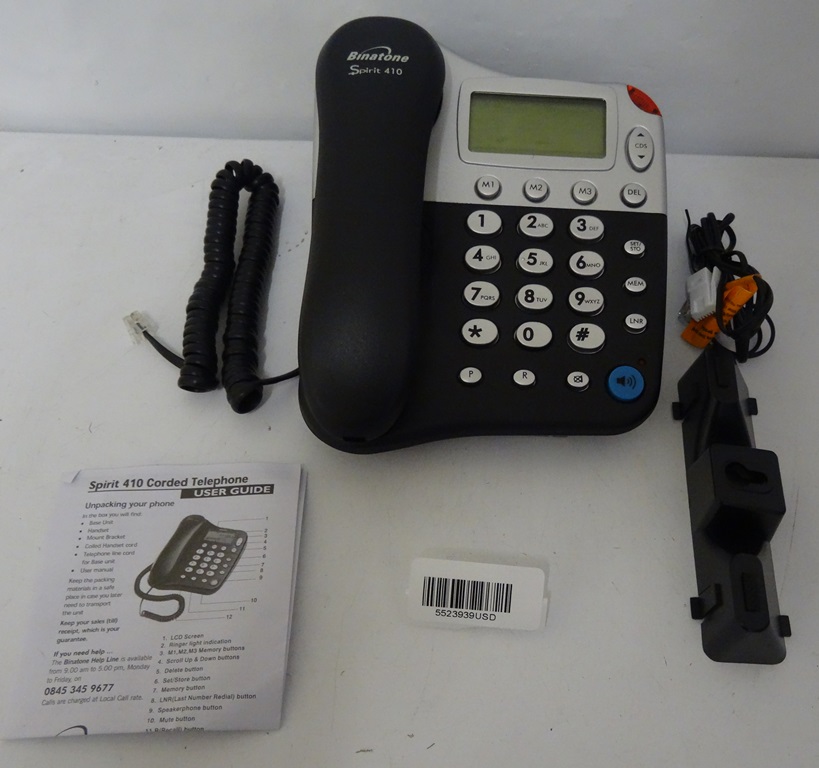 Binatone Spirit 410 Corded Telephone Single RRP £14.99 lot USD eBay