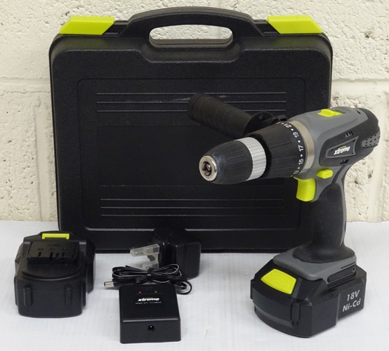 Challenge Xtreme 18V Hammer Drill Bundle Black RRP 32.99 lot B2240