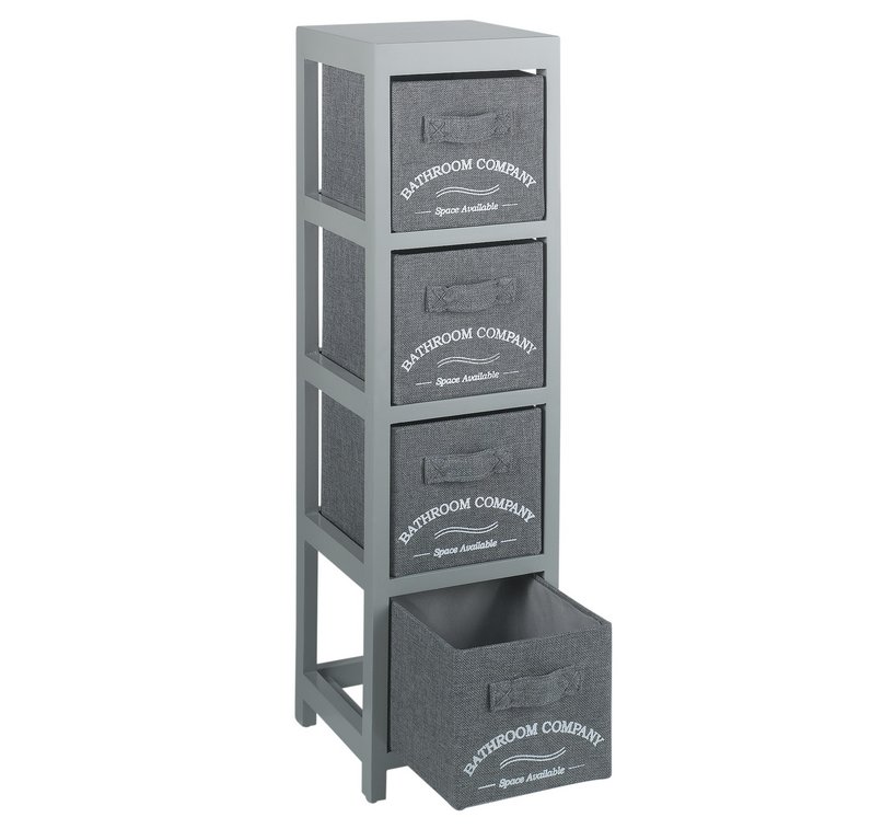 Collection Canvas 4 Drawer Bathroom Storage Units Grey RRP