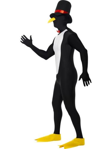 Penguin 2nd Skin Mens Fancy Dress Lycra Bodysuit Adult Christmas Animal Costume