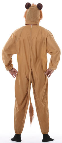 Lion Jumpsuit Mens Fancy Dress Jungle Zoo Animal Adults Novelty Costume Outfit