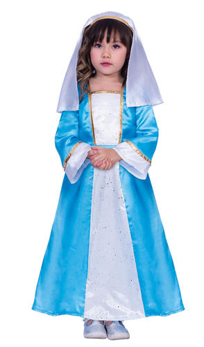 Mary Robe FANTAISIE Fille Noël Nativité Jouer Kids Childs Festif Noël Costume