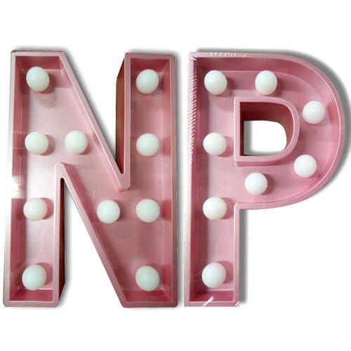 Pink LED Light Up Letters Christmas Alphabet Home Decoration MFD Satin Finish