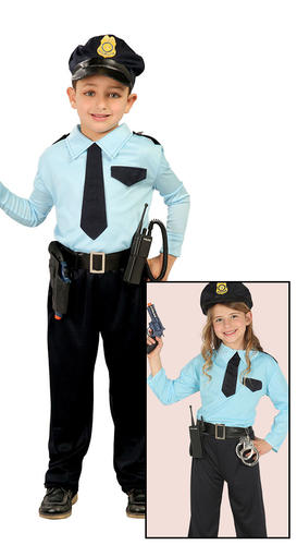 Police Officer Kids Fancy Dress Policeman Cop Uniform Boys Girls Costume Outfit