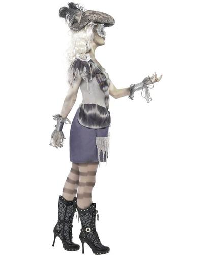 Tights Hat Madame Voyage Ladies Ghost Pirate Fancy Dress Halloween Costume