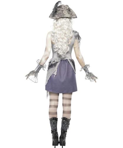 Tights Hat Madame Voyage Ladies Ghost Pirate Fancy Dress Halloween Costume