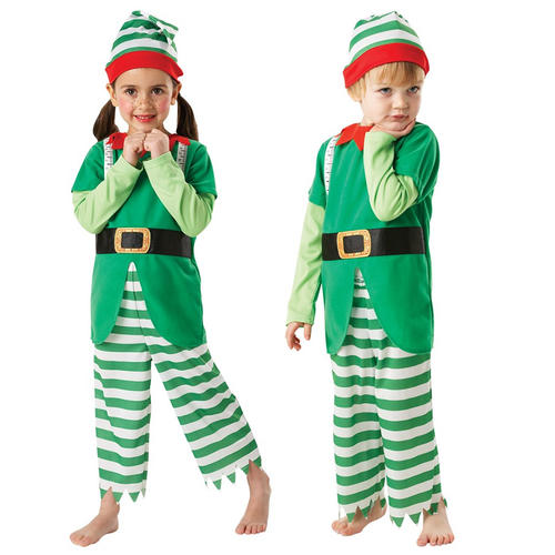 Santas Helper Elf Christmas Childrens Fancy Dress Xmas Childs Boys Girls Costume