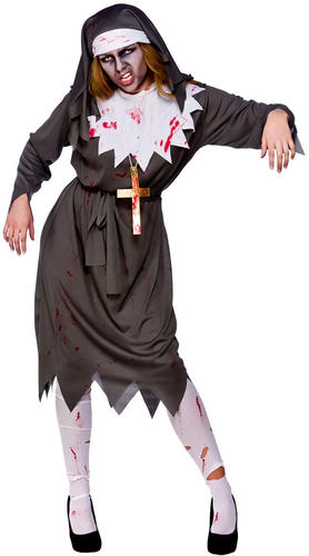 Scary Zombie Religious Adults Halloween Fancy Dress Priest Nun Costume Outfit