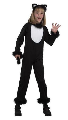 Black Kitty Cat Jumpsuit Kids Fancy Dress Halloween Animal Kids Book Day Costume