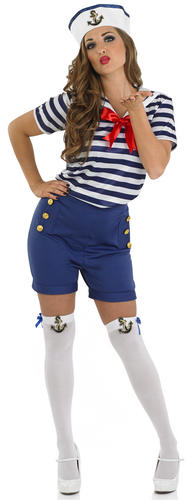 Sexy Sailor + Hat Ladies Fancy Dress Military Uniform Womens Adult Navy Costume - Picture 8 of 12