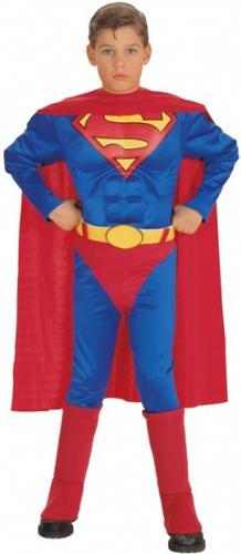 Muscle Superman Boys Fancy Dress Deluxe Superhero Kids Costume Child Outfit 3-10
