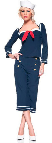 Hat Ladies Fancy Dress Navy Military Uniform Womens Costume New Pin Up Sailor