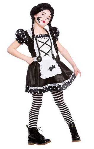 Broken Doll Girl/'s Fancy Dress Halloween Zombie Ragdoll Kids Childs Costume 5-13