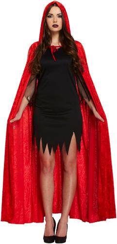 Long Velvet Cape Adults Fancy Dress Halloween Vampire Mens Ladies