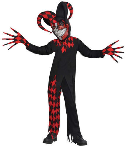 Scary Clowns Boys Fancy Dress Halloween Horror Joker Circus Kids Childs Costumes