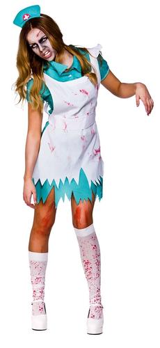 Calze Halloween Donna Costume Costume Per Adulti Assetati di sangue Zombie-INFERMIERA