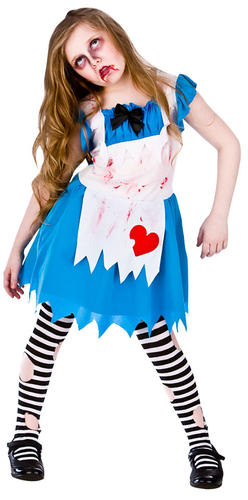 Blood Halloween Girls Fancy Dress Horror Spooky Kids Childrens Costumes Zombie
