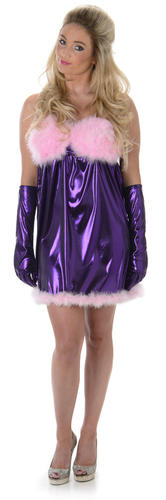 Baby Doll Robot Ladies Fembot Austin Powers Fancy Dress 60s Womens Adult Costume