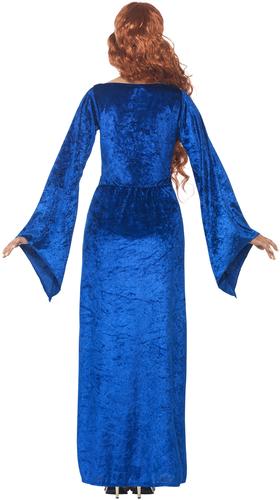 Blue Medieval Maid Ladies Fancy Dress Princess Adults Marian Costume Outfit New
