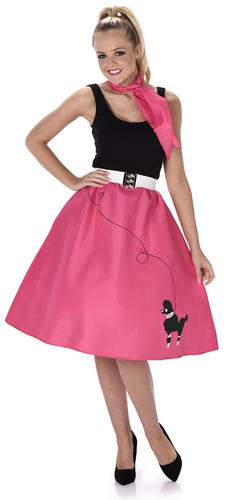 Rock and Roll Poodle Skirt Ladies Fancy Dress 50s 60s Adults Womens Costumes New | eBay
