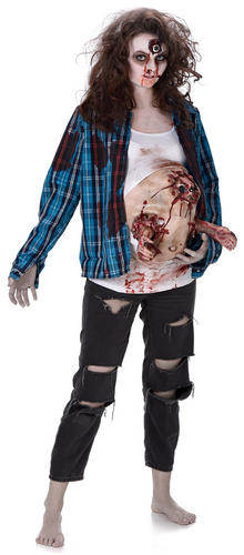 Deluxe incinta Zombie Bambino Ragazze Halloween Costume Adulti Da Donna