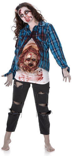Deluxe incinta Zombie Bambino Ragazze Halloween Costume Adulti Da Donna
