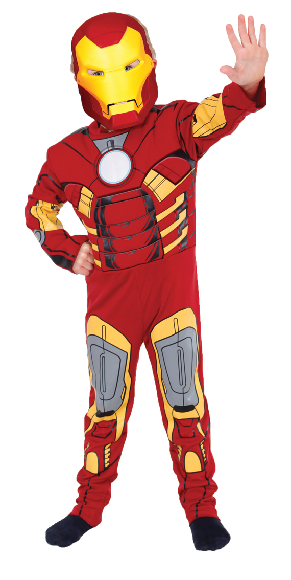 Kids' Iron Man Deluxe Boys Muscle Superhero Fancy Dress Childs Costume