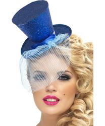 View Item Ladies Fever Blue Mini Top Hat Fancy Dress Accessory