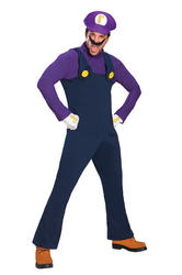View Item Waluigi Super Mario Bros Fancy Dress Costume