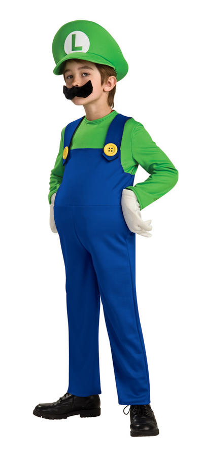 View Item Kids' Super Mario 'Luigi' Deluxe Fancy Dress Costume