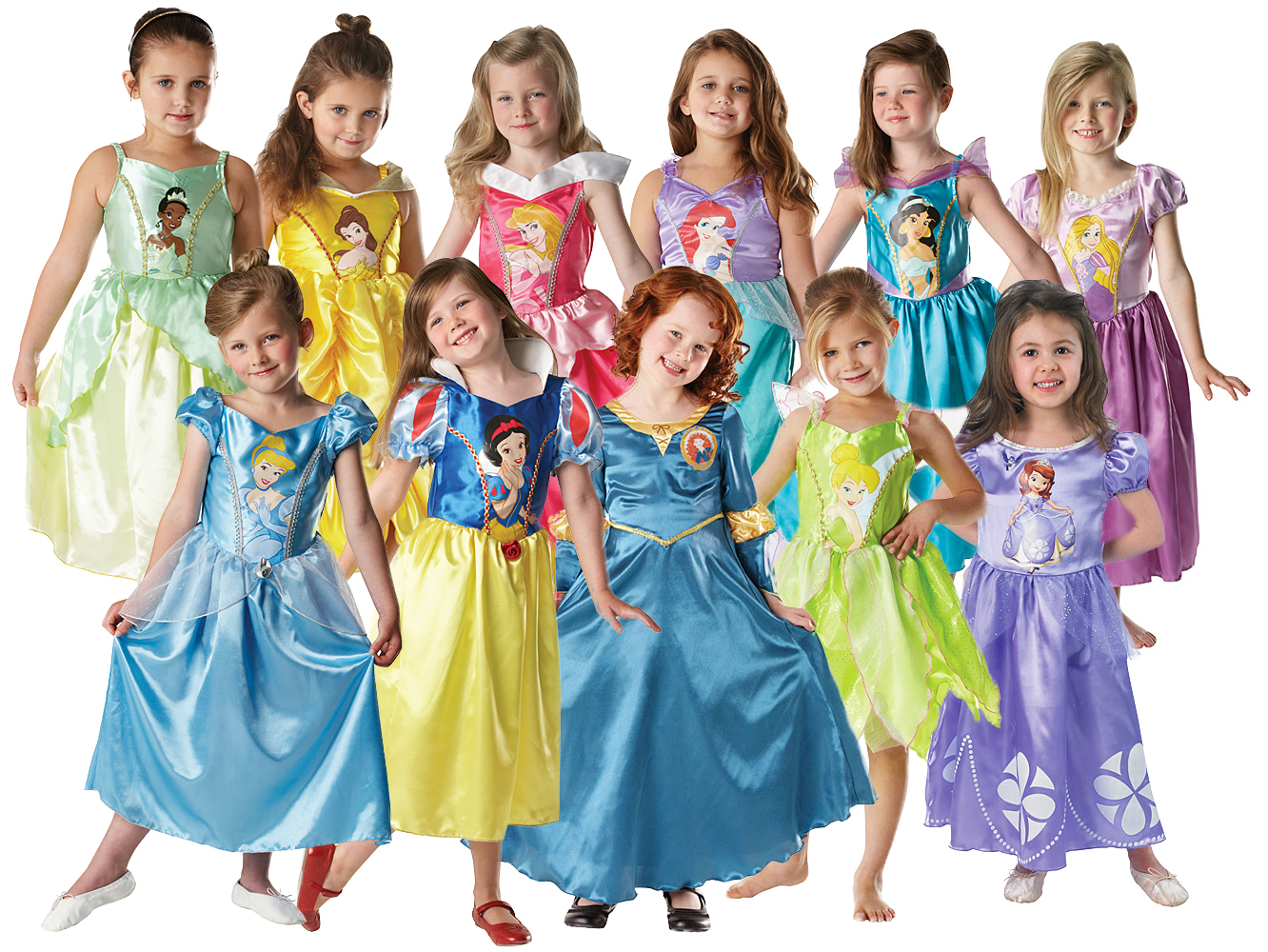 Disney Princess Girls Fancy Dress Kids Costume Childrens Child Outfit 3