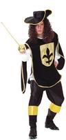 View Item Mens Black Musketeer Man Fancy Dress Costume