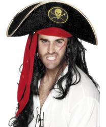 View Item Adults Black Skull and Crossbones Pirate Hat