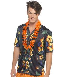 View Item Mens Black Flower Printed Hawaiian Shirt 
