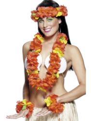 View Item Ladies Hawaiian Red Garland Accessory Set