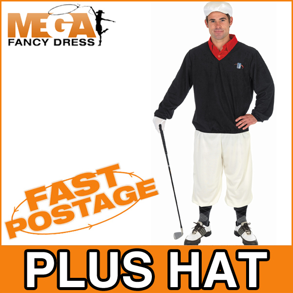 Golfer Sports Man Celebrity Mens Pub Golf Fancy Dress Uniform Adult Costume