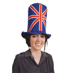 View Item Union Jack Sequin Top Hat