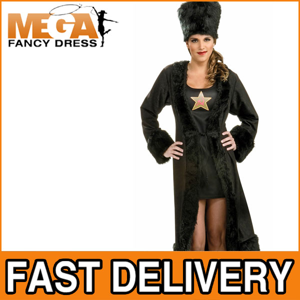 Black Russian Spy Ladies Fancy National Dress James Bond Spy Movie