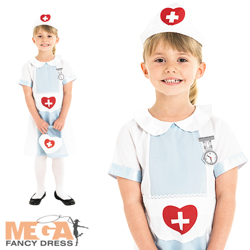 Nurse Uniform Girl's Fancy Dress Up Child Kids Costume Book Week Outfit Ages 38 eBay
