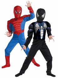 View Item Boy's Deluxe Reversible Spiderman/Venom Fancy Dress Costume