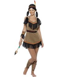 View Item Ladies Western Red Indian Fancy Dress Costume