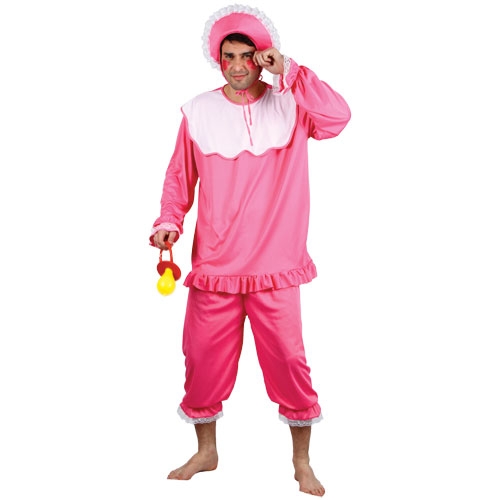 Big Baby Fancy Dress Men Ladies Blue & Pink Babies Adult Costume Outfit