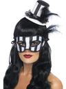 View Item Ladies' Black and White Grotesque Burlesque Black and White Hat and Mask Set
