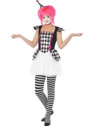 View Item Girls' Pierrot Clown Halloween Fancy Dress Costume