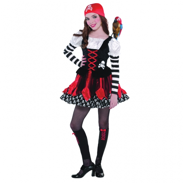 Girls Pirate Crossbone Cutie Halloween Fancy Dress Kids Costume Ages 3-11 Years - Picture 4 of 4