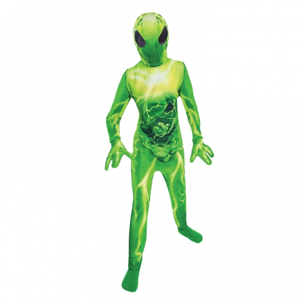 Boys Green Alien Space SciFi Halloween Fancy Dress Costume Kids Costume