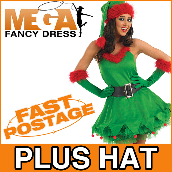 Deluxe Sexy Elf Ladies Santas Little Helper Christmas Fancy Dress