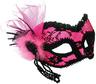 View Item Pink Eye Mask with Black Lace