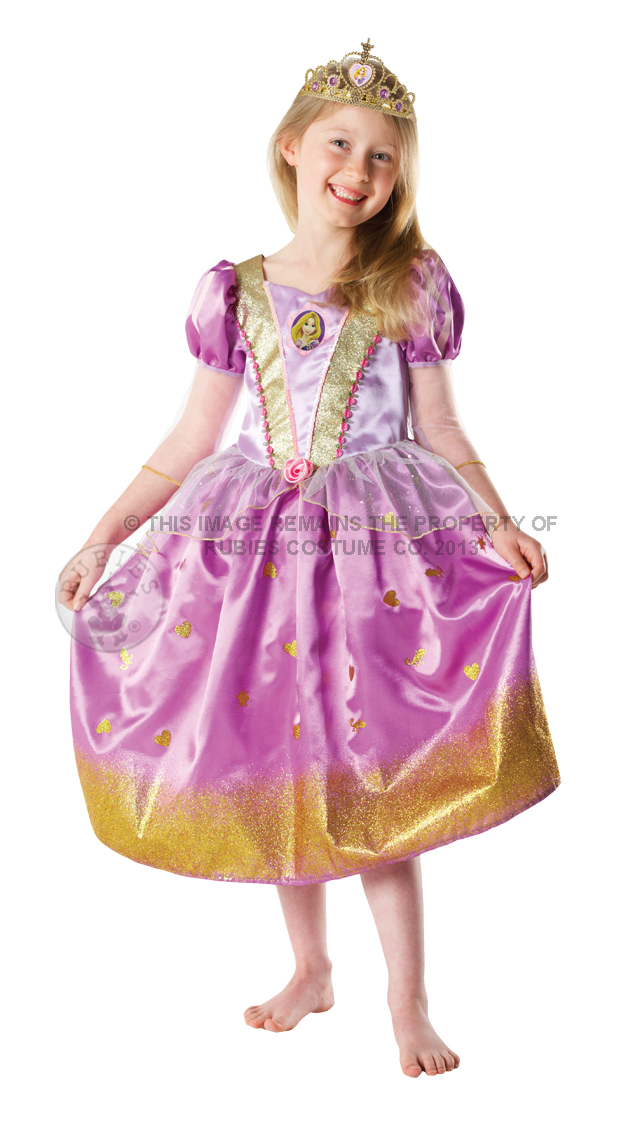 Deluxe Glitter Rapunzel Girl's Disney Princess Fancy Dress Kids Tangled