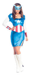 View Item Ladies' Miss Captain America Fancy Dress